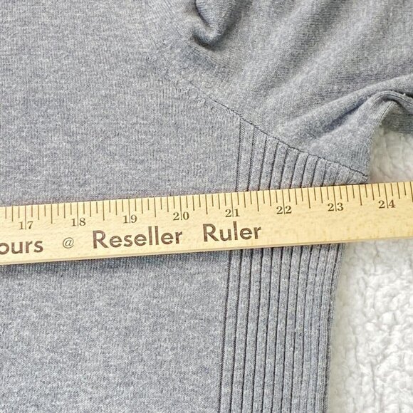 Vintage Lane Bryant Sweater Women's 18 20 Gray Long Sleeve Pullover V Neck Solid - Picture 6 of 8